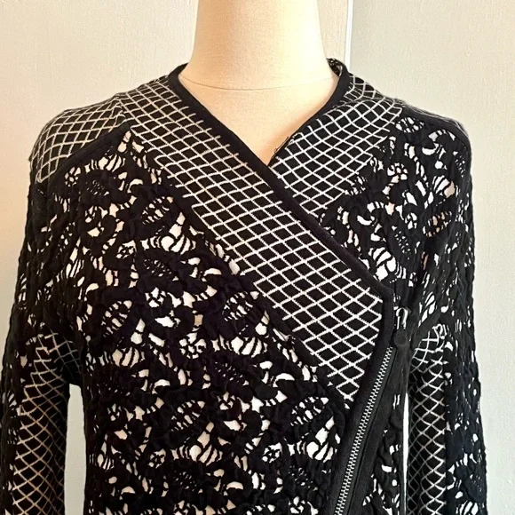 Moth Sweaters Anthropologie Moth Jacquard Moto Jacket Blazer